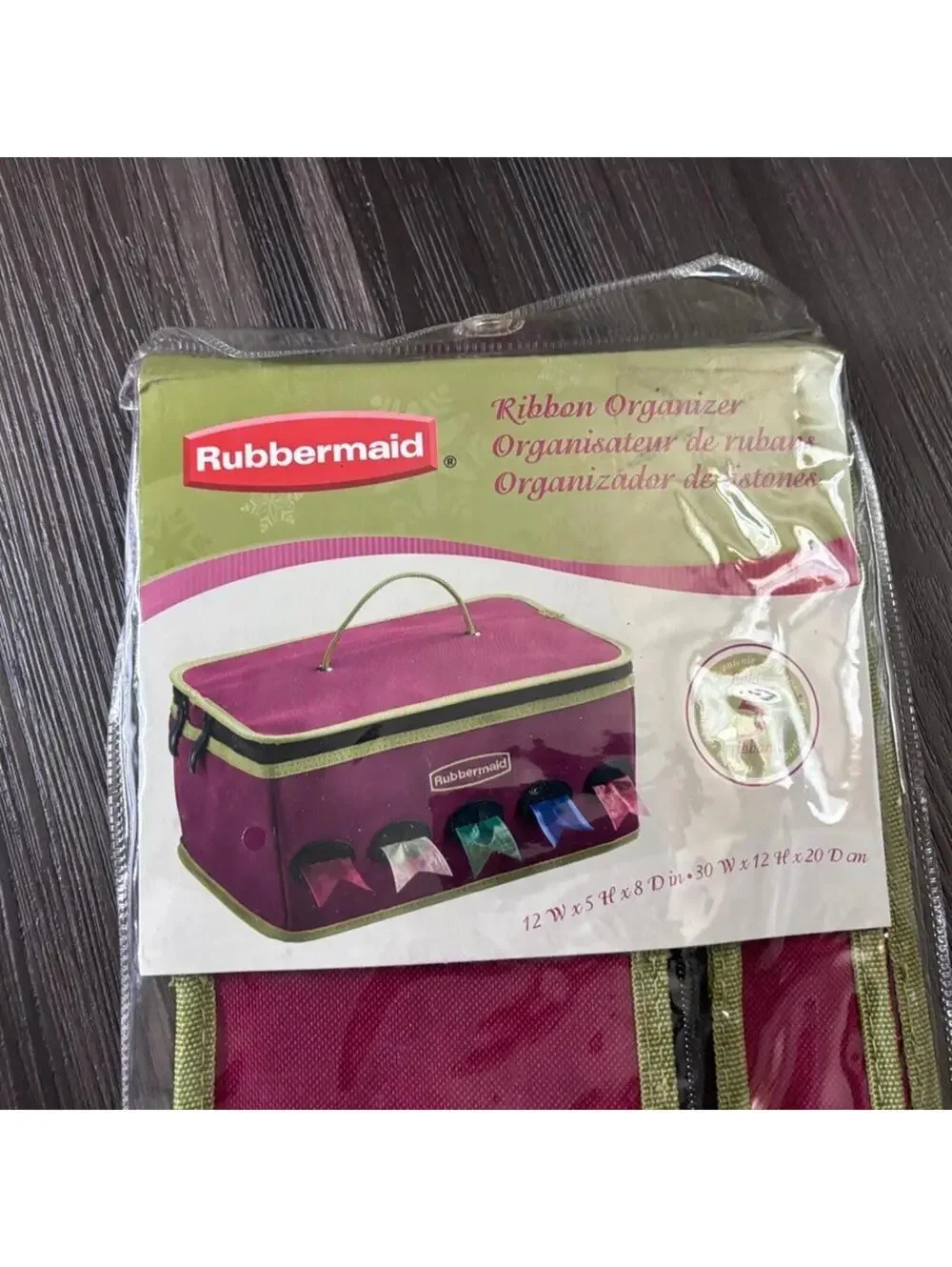 Vintage Rubbermaid Ribbon Organizer Home Craft Storage Carrying Case Red Green